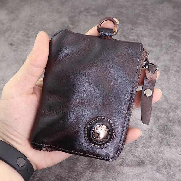 Kolikkopussi miehille Vintage Mini lompakko Aito nahkainen vaihtorahapussi