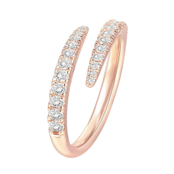 14K Guldpläterad Kubisk Zirkonia Öppen Twist Eternity Band för Kvinnor