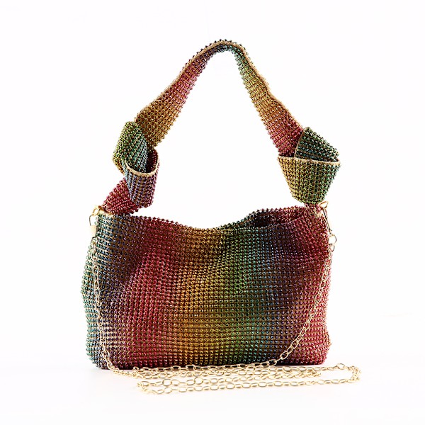 Kahvallinen Rhinestone-iltakäsilaukku  Kiiltävä kristalli illallinen juhlat