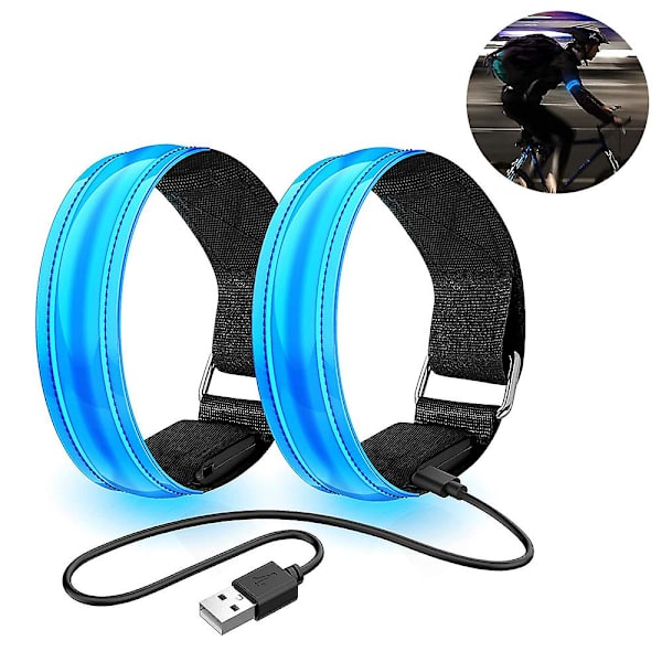 2 stk. løbelys til løbere  Genopladelig LED-armbind Reflek
