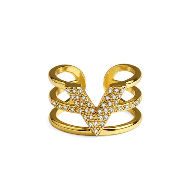 Gull Statement Ringer for Kvinner 14k Gullbelagt Sølv Roségull E