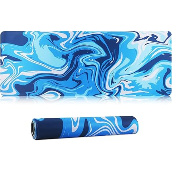 Blå, XXL Musematte 800 x 300 x 3 mm, Ekstra Stor Spillmusematte, Co