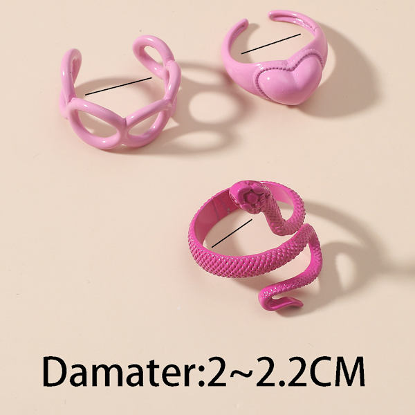Vacker söt orm finger ring koppar godis färg akryl orm