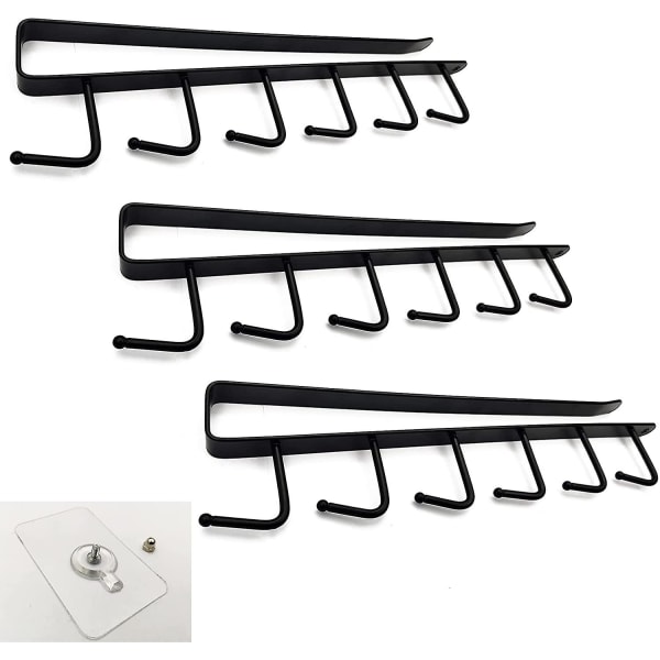 3 Pieces Hanging Cup Holder Cupboard Storage Hooks Hanging, Glass