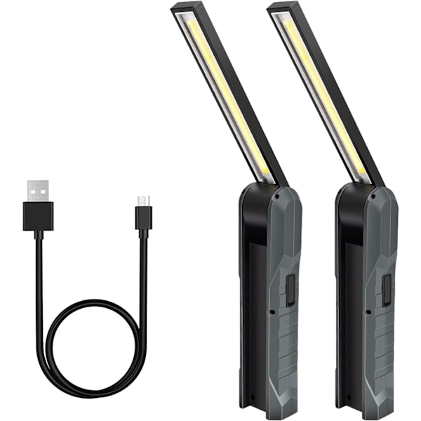 2 stk. oppladbare LED-håndholdt lampe, Guiseapue arbeidslys 5 M