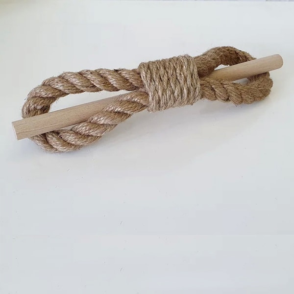 Set om 2 (Khaki Twine, 2) Handgjorda Bohemiska Gardinband