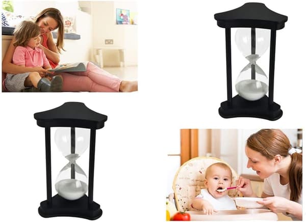 Timeglas Timer til 60 Minutter Sandglas Timer 60 Minutter Skoledekoration Ornament Sand Timer Ur Hvid