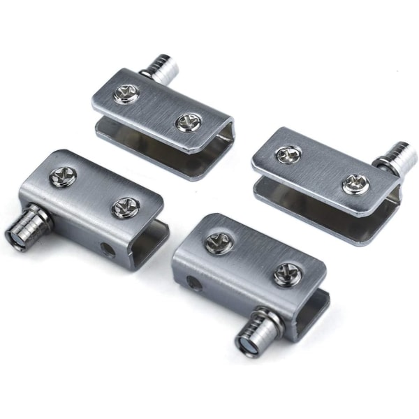 4 Glass Door Hinges 90° Pivot Hinge Punch-Free Glass Stainless St