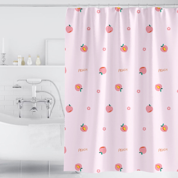 Sarjakuva suihkuverho Pink Peach kylpyverho Lapsi Tyttö Ihana Pe
