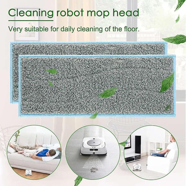 4 Pak Vaskbare og Genanvendelige Mop-Puder til iRobot Braava Jet M
