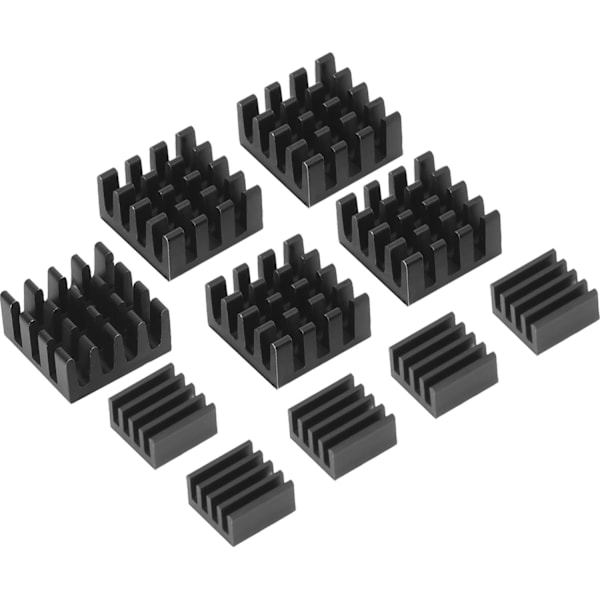 Sort Aluminium Heatsink Radiator Kit til Raspberry Pi 3, Pi 2, Pi