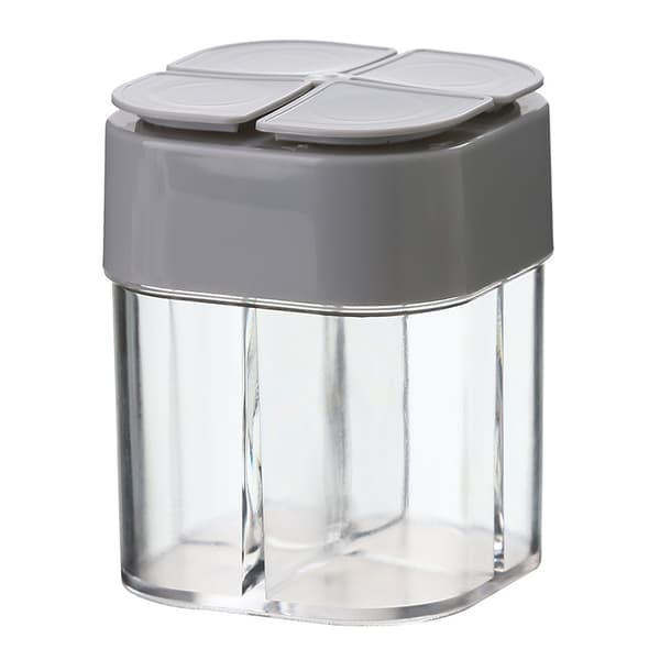 2 stk. 4 i 1 krydderi salt peber shaker sort krydderiglas grill