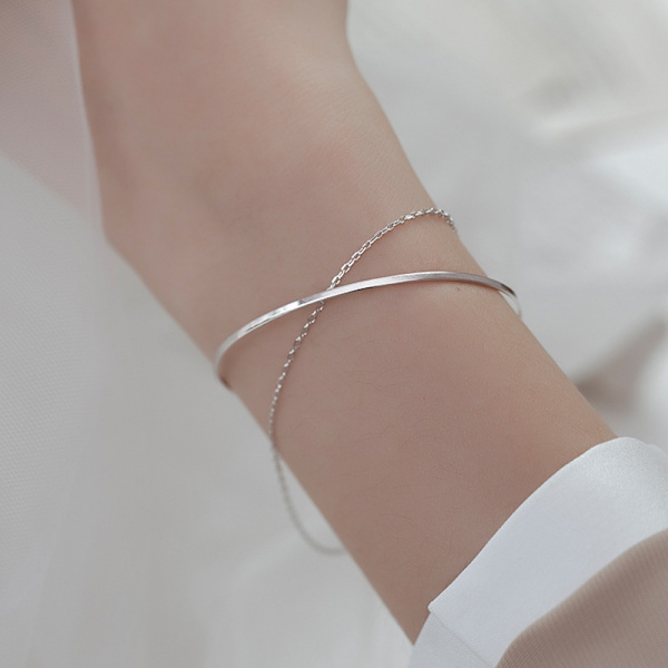 Kedjebracelett Dam Hand Pulseras Mujer Sterling Silver Smycken