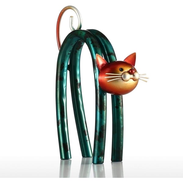 Modern decoration of metal sculpture kitten