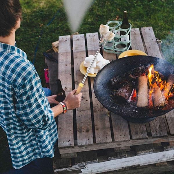 8 Rustfrie Grillspyd, 81cm Teleskopisk Grillgaffel