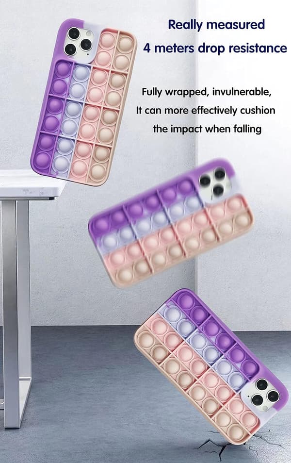 Pop It-deksel for iPhone 12/12 Pro, iPhone 12/12 Pro bobleplastdeksel