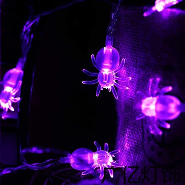40 LED Spider String Lights - 19,7ft Halloween String Lights, Bat