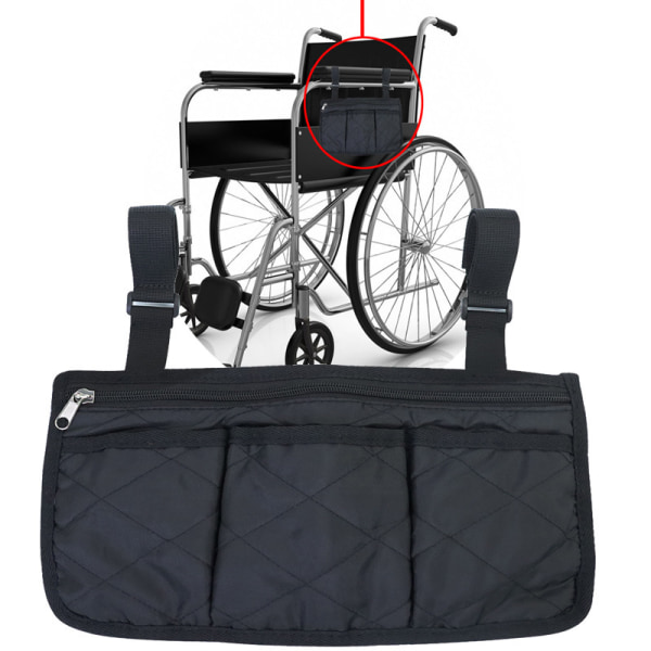 Wheelchair Armrest Bag, Multiple Pockets Large Capacity Wheelchai