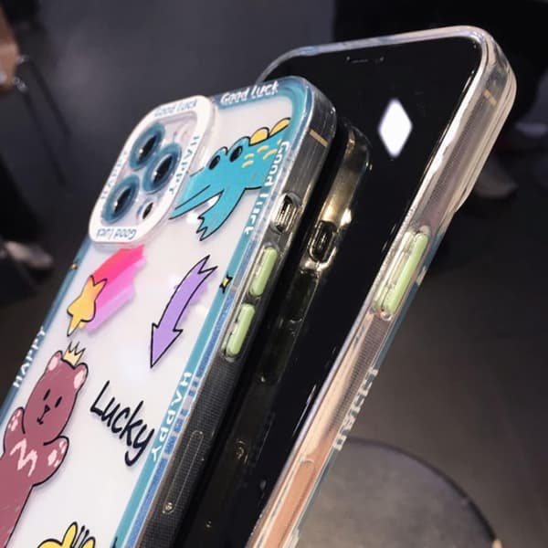 Sött iPhone 13 Pro Max Skal Transparent Cartoon Animal iPhone 13