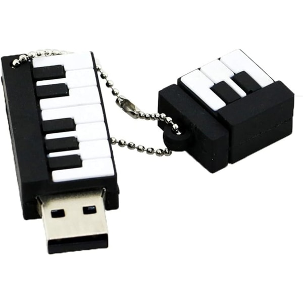 Piano Shape USB 2.0 Flash Drive USB Disk Pen Drive (svart, 64 GB)
