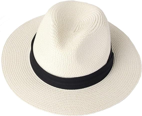 Dame Panama Hat Sommer Solhat Halm Hat Anti-UV Strandhat