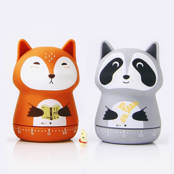 2 Pack Cute Kitchen Timer,100% Mechanical Timer for Kids,60 Minut