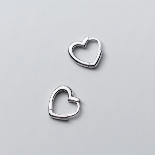 Heart Small Ring Sleeping Earrings for Ladies Teen Girls Heart Ca