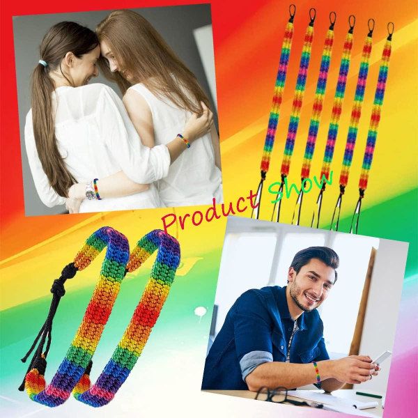 10 stykker Rainbow LGBT Pride-armbånd Håndflettet Friendship St