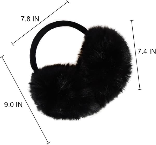 Dame Faux Fur Ørevarmere - Foldbare, Store, Vinter, Utendørs