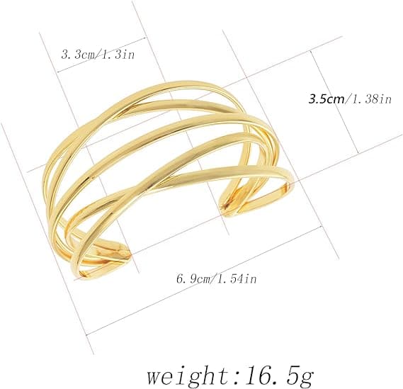 Manchet Armbånd til Kvinder, Multi-layer Cross Wire Bangle Armbånd Op