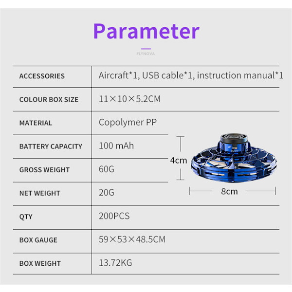 UFO Fingertip Upgrade Flight Gyro Flygande Spinner Dekompression Till