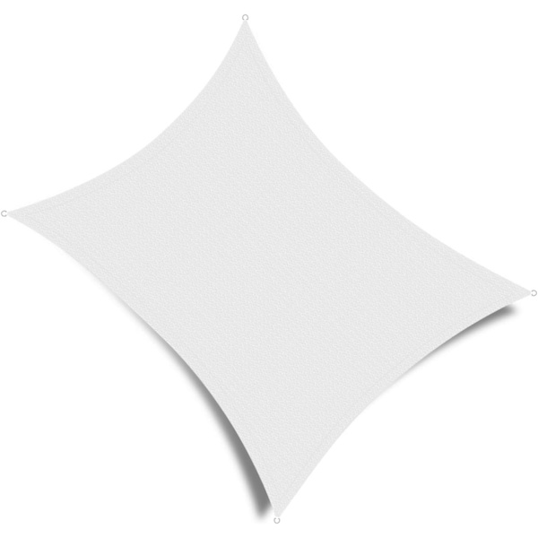 Solsejl (HDPE, 180g/㎡), Rektangulær 2x3m, Solsejl til have