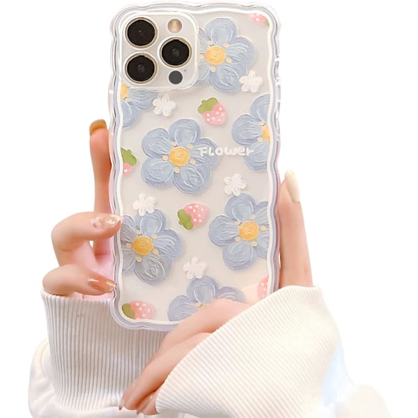 Yhteensopiva iPhone 12 Pro Max case kanssa, jossa on Flower Cute Strawberr