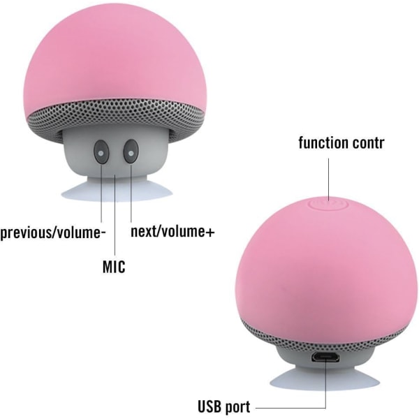 Mini Mushroom Portable Wireless Bluetooth V2.1 Högtalare och telefon