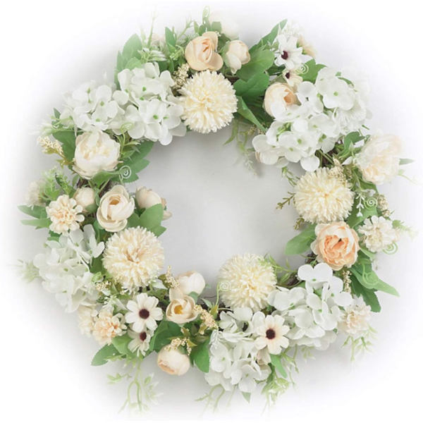 Konstgjord blomkrans dörrkrans DIY jul bröllop hängande