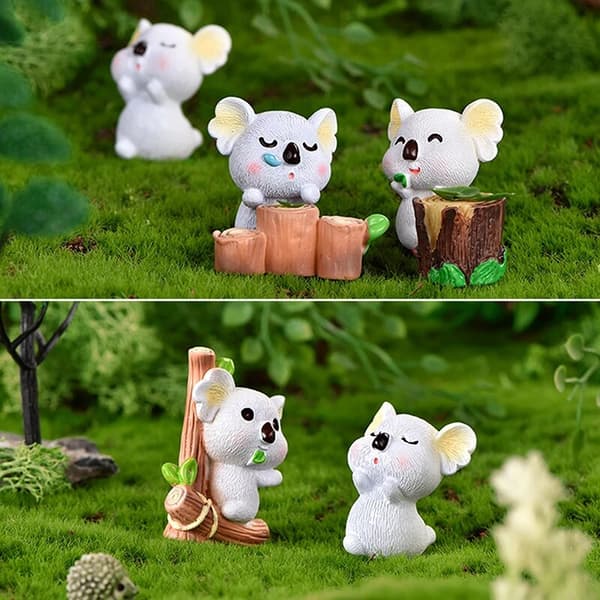 1 st söt tecknad harts koala dekoration prydnad för miniatyr Fa