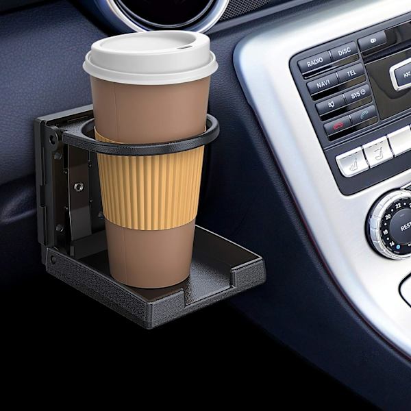 2 stk. Universal justerbar foldbar kopholder sort bil drik