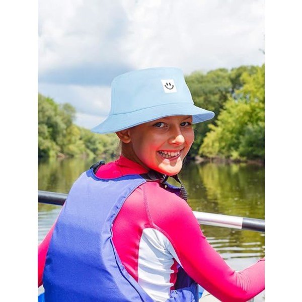 2 stycken Kids Bucket Hats Unisex Smile Face Visir Summer Travel B