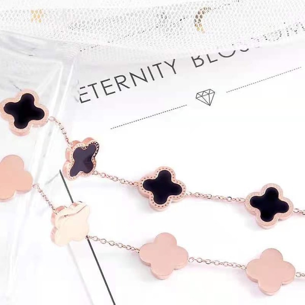 Clover Smycken, Armband i Titanstål, grön