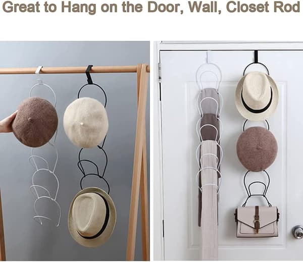 1 Pack Hat Rack Hanger Holder Hat Organizer Closet Hanging Baseba