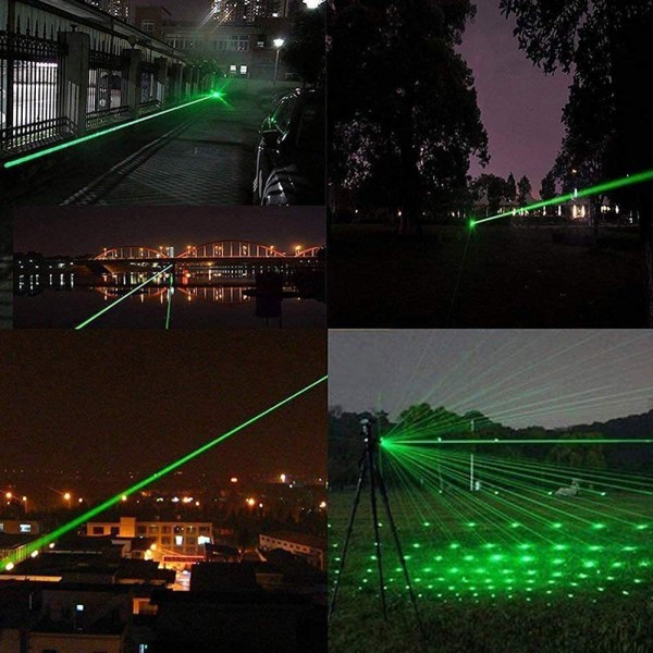 Grönt ljus ficklampa med USB kabel för nattarbete utomhus