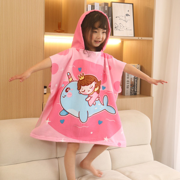 The Whale Princess barnbad Poncho barnhandduk G