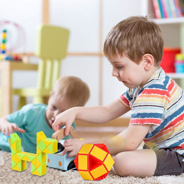 Pedagogiska Leksaker 12-pack Magisk Ormkub 24 Bitars Mini Orm Hastighet