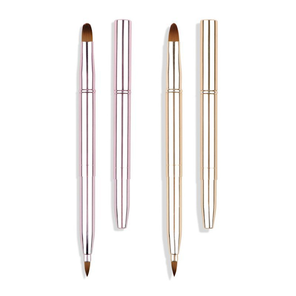 2 stk. Makeup-børster, dobbeltsidet, indtrækkelig læbepensel, eyeliner-pensel