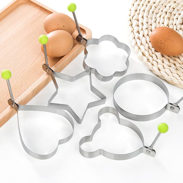 Non-stick rustfritt stål steke-eggform Egg koke ringer Stekt egg P