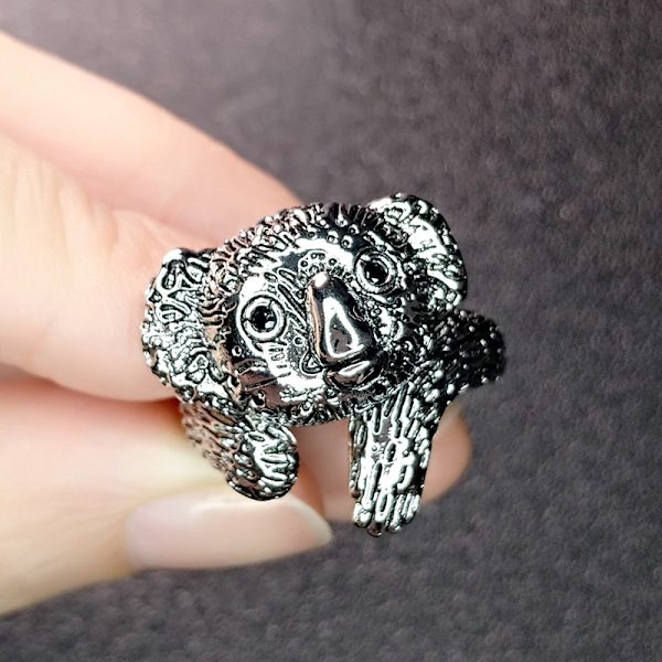 Söt Koala Ring Justerbar 3D Koala Djur Ring Öppning Vintage C