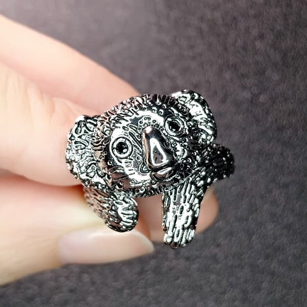 Søt Koala Ring Justerbar 3D Koala Dyr Ring Åpning Vintage C