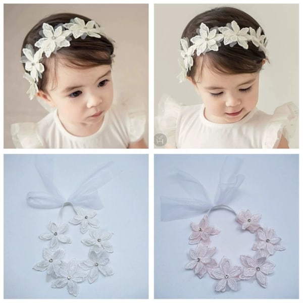 Baby Lace Hårbånd Baby Flower Hundred Day Photography Cute Headb