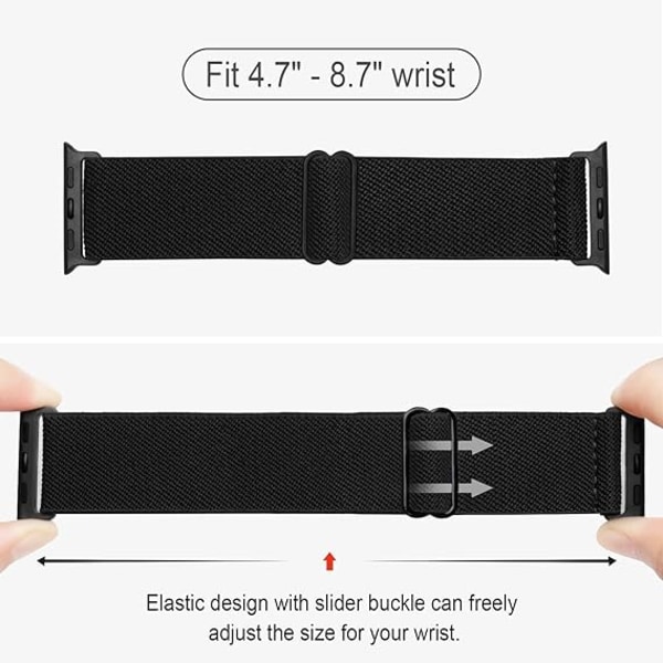 Elastiske nylonløkker kompatible med Apple Watch 38mm 40mm 4