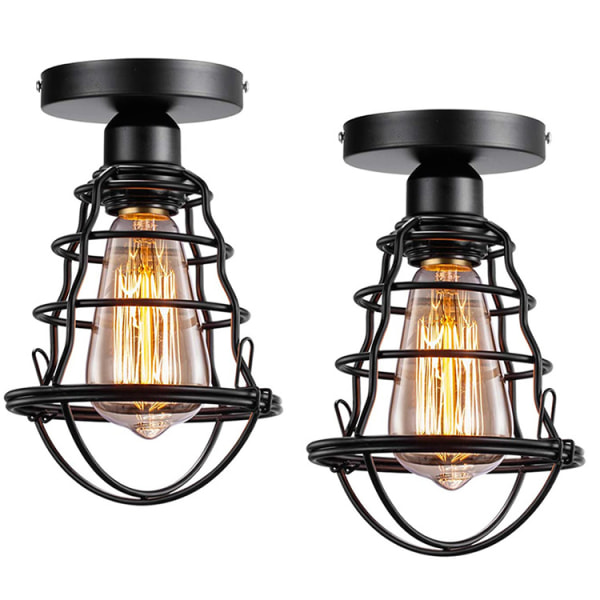 Industrial Pendant Light Hanging Cage Pendant Lights E26 E27 Base